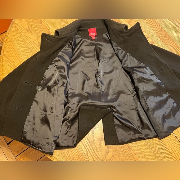 ‼️SOLD‼️ Esprit PEA COAT- Wool- Ladies Classic Chocolate Brown- XL w/ Scarf 🧣 - Picture 9 of 16